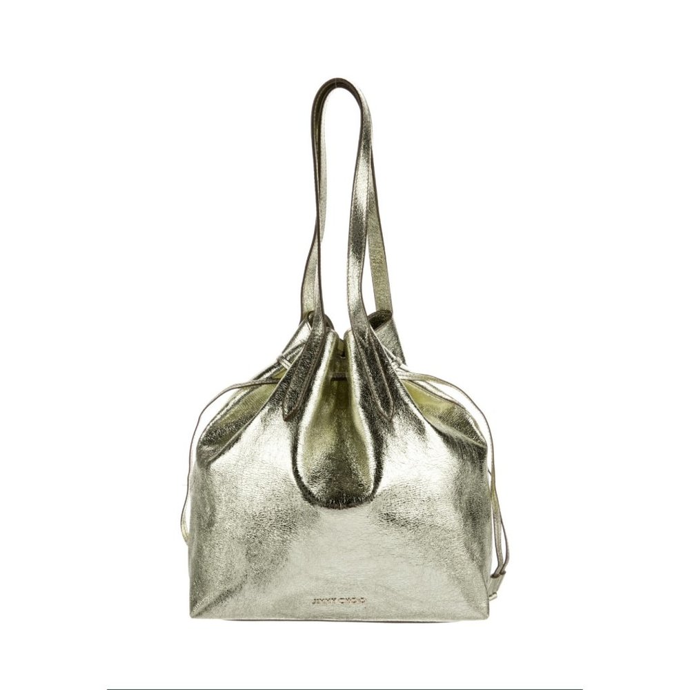Jimmy Choo Barra Tote in Light Gold Distressed Metallic - Picture 3 of 12